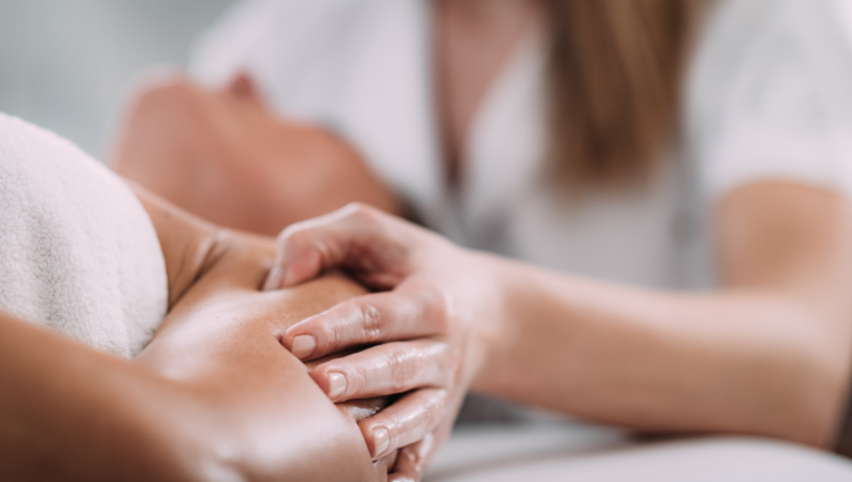Massage on female client